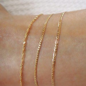 Solid Gold Anklet, 10K Real Gold Ankle Bracelet